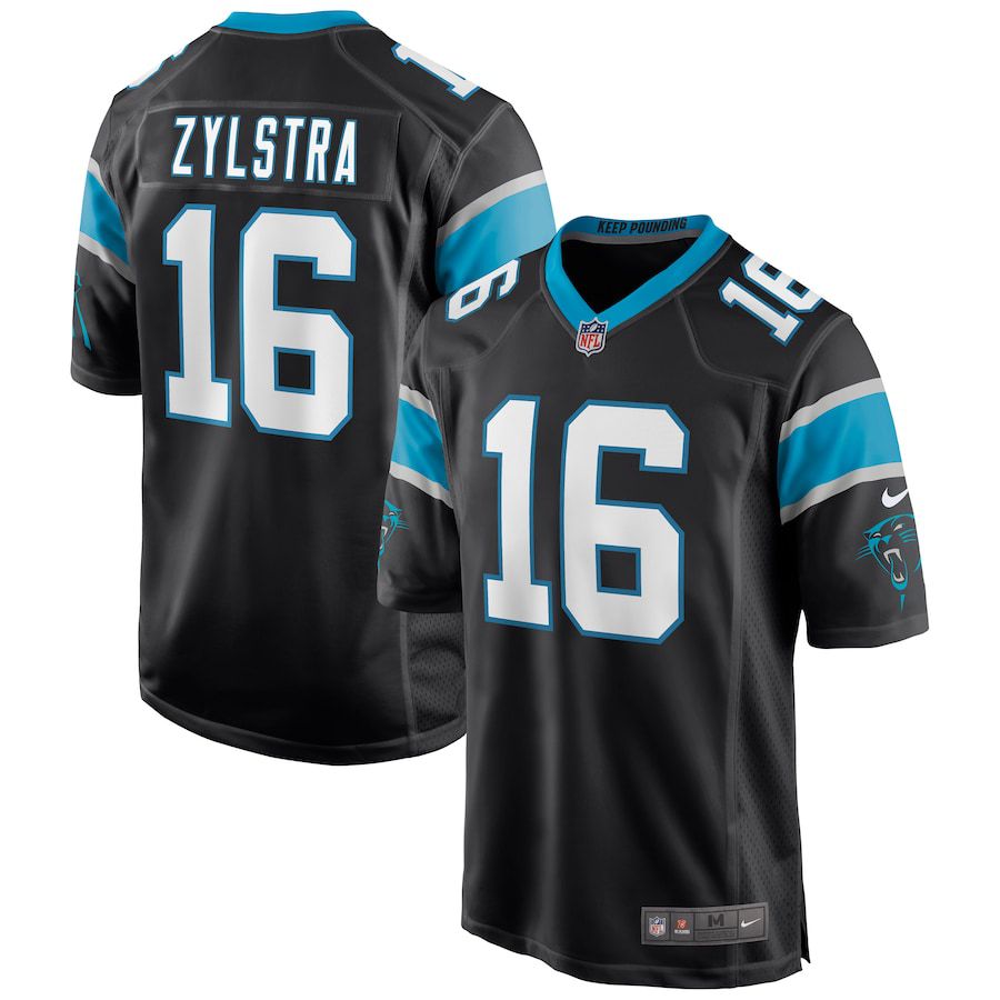 Men Carolina Panthers #16 Brandon Zylstra Nike Black Game NFL Jersey